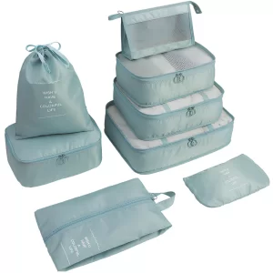 پک کیف نظم دهنده چمدان مسافرتی ضدآب (8 تکه) برلیانس New eight-piece set