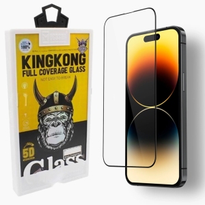 گلس شیشه‌ای تمام پوشش گوشی آیفون 14 پرو موکوسون KINGKONG