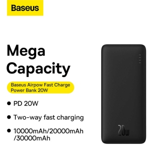 پاور بانک 30000 تایپ سی و یو اس بی 20 وات بیسوس PPQD090102 PPAP30