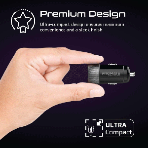 شارژر فندکی فست شارژ ماشین تایپ سی 20 وات پرومیت POWERDRIVE-PD20