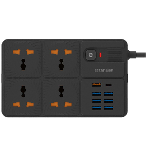 چند راهی برق 4 سوکت، 7 یو اس بی و 1 تایپ سی 3250 وات گرین لاین GNPS7UPDUKBK