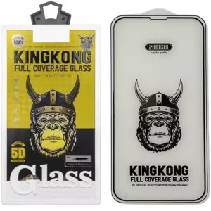 گلس شیشه ای تمام چسب  5 بعدی آیفون 16 موکسون KINGKONG
