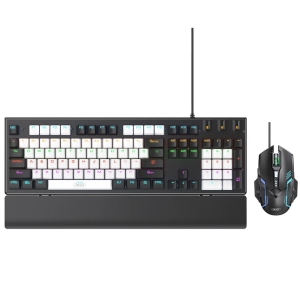 ست گیمینگ موس و کیبورد سیمی با نورپردازی RGB ایکس او KB-06