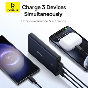 پاور بانک 10000 باسئوس مدل P10076801123-00 توان 20 وات Type-C و USB-A