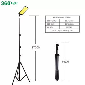 چراغ کمپینگ سه پایه‌دار ضدآب °360 لایت FR-20 COB RF