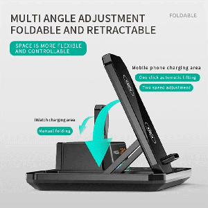شارژر وایرلس 15 وات و اسپیکر رومیزی C18 با چراغ RGB
