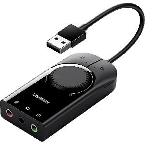کارت صدا اکسترنال USB به جک 3.5 میلی‌متر یوگرین با کابل 15 سانتی‌متری CM129 40964
