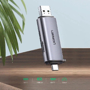 کارت خوان USB به Type-C با قابلیت OTG یوگرین CM185 50706
