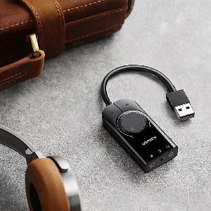 کارت صدا اکسترنال USB به جک 3.5 میلی‌متر یوگرین با کابل یک متری CM129 50599