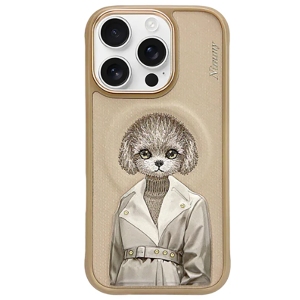 قاب مغناطیسی گوشی آیفون 15 پرومکس طرح سگ گلدوزی شده نیمی