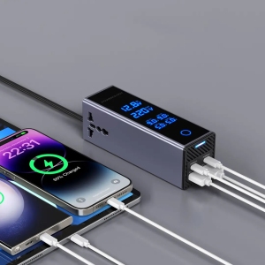 اینورتر فندکی USB و تایپ‌سی 300 وات پاورولوژی PWCUQC044