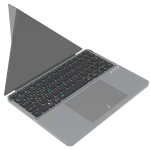 کیبورد بی‌‌سیم تاشو مغناطیسی شارژی iBOX 11 با کاور استندشو و تاچ پد لمسی