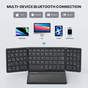 کیبورد بلوتوثی تاشو با تاچ پد بزرگ B099