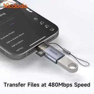 تبدیل و OTG یو‌اس‌بی به لایتنینگ و کارت‌خوان میکرو‌اس‌دی مک‌دودو OT-7850