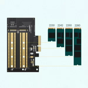 تبدیل PCle 3.0X4 به SSD M.2 M-Key / M.2 B-Key یوگرین Ugreen CM302 70504