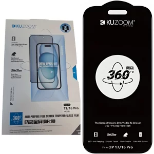 گلس پرایوسی 360 درجه آیفون 17 و آیفون 16 پرو کوزوم KUZOOM ANTI-PEEPING