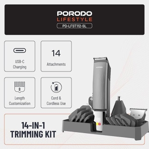 ست ریش تراش و ماشین اصلاح شارژی 14 کاره پورودو Porodo  PDLFST112SL