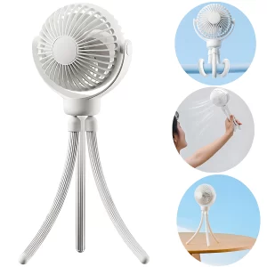 پنکه شارژی کوالیتل Qualitell مدل Y5 ZSM250617 رومیزی، دستی و آویز قابل چرخش