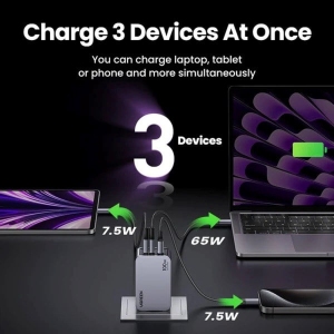 شارژر دیواری USB و تایپ‌سی 100 وات یوگرین UGREEN X757 25874 با کابل تایپ‌سی به تایپ‌سی