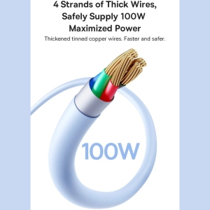 کابل سوپر فست شارژ USB به Type-c دو متری 100 وات  بیسوس P10377703113-00 / P10377703213-00 / CB000113