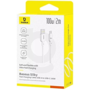 کابل سوپر فست شارژ USB به Type-c دو متری 100 وات  بیسوس P10377703113-00 / P10377703213-00 / CB000113