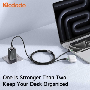 کابل تایپ‌سی به دو تایپ‌سی 100 وات 5 آمپر 1.5 متری مک‌دودو MCDODO CA-6740
