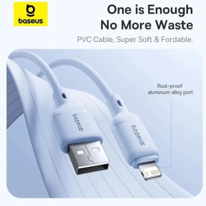 کابل فست شارژ USB به لایتنینگ 2.4 آمپر دو متری بیسوس P10377702113-00
