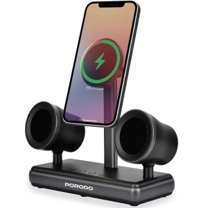 اسپیکر بلوتوثی و شارژر وایرلس پورودو Porodo PD-FWCH050-BK