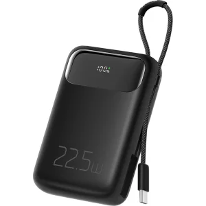 پاوربانک 10000 تایپ‌سی و USB-A توان 22.5 وات مک‌دودو MCDODO MC-324 با کابل تایپ‌سی متصل و نمایشگر دیجیتالی