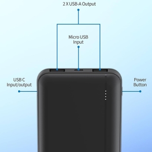 پاور بانک 10000 فیلیپس PHILIPS مدل DLP1812PB توان 20 وات