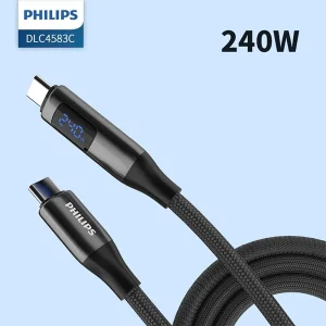 کابل تایپ سی 240 وات فیلیپس philips مدل DLC4583C طول 2 متر