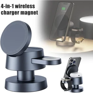 شارژر وایرلس 15 وات و چراغ خواب مدل CM-130 چهار کاره