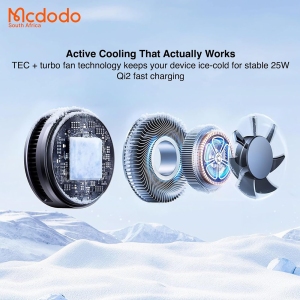 شارژر وایرلس 25 وات و خنک کننده گوشی مک دودو MCDODO مدل CH-8410