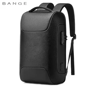 کوله پشتی لپ تاپ 15.6 اینچ چرم بنج Bange اصل مدل BG-6622 قفل دار با پورت USB