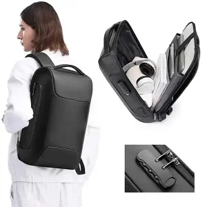 کوله پشتی لپ تاپ 15.6 اینچ چرم بنج Bange اصل مدل BG-6622 قفل دار با پورت USB