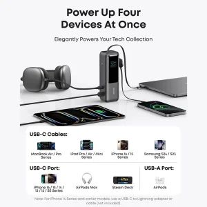 پاور بانک 25000 انکر Anker مدل A1695 توان 100 وات با کابل USB-C