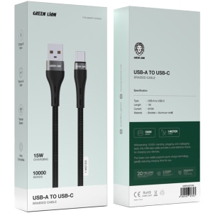 کابل تایپ سی 15 وات گرین لاین Green Lion مدل GNBRUSATCBK طول 1 متر