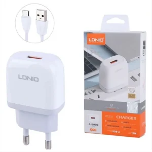 شارژر دیواری 18 وات الدنیو Ldnio مدل A1209Q با کابل تایپ سی