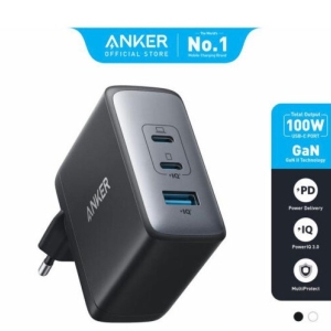شارژر دیواری سوپر فست شارژ تایپ سی و یو اس بی 100 وات انکر A2145K11