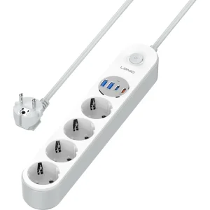 چند راهی برق الدنیو LDNIO مدل SE1-C با 4 سوکت و 4 پورت