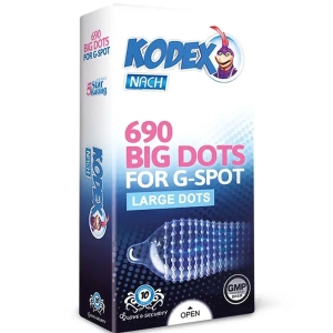 کاندوم خاردار ناچ کدکس Kodex مدل BIG DOTS بسته 10 عددی