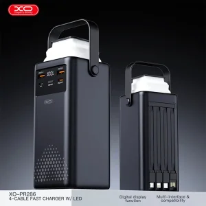 پاور بانک 50000 ایکس او مدل  PR286 توان 22.5 وات با کابل و چراغ قوه