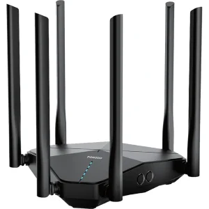 روتر وای فای قابل حمل پورودو Porodo مدل PDLFST207BK با 6 آنتن خارجی