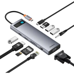 هاب تایپ سی 11 پورت باسئوس Baseus مدل BS-OH147 توان 100 وات
