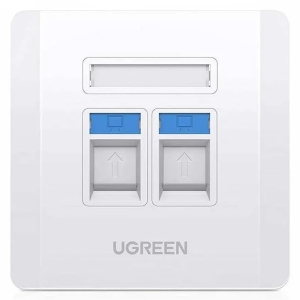 کاور پریز شبکه و تلفن یوگرین UGREEN مدل NW144 با پورت RJ45 و RJ11