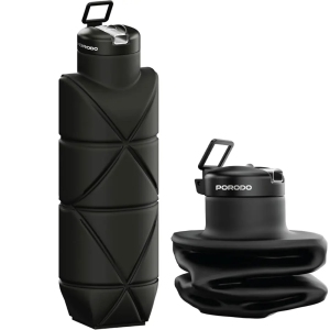 بطری آب سیلیکونی تاشو پورودو Porodo مدل PDLJ1026BK ظرفیت 700 میل