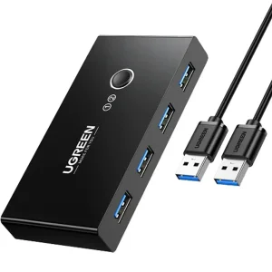 سوئیچ اشتراک گذاری 2 در 4 پورت 3.0 USB یوگرین UGREEN مدل 30768-US216