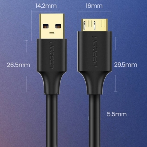 کابل دیتا USB 3.0 به micro USB-B یوگرین Ugreen مدل US130 یک متر
