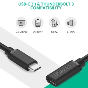 کابل افزایش طول تایپ سی یوگرین UGreen مدل ED008 طول 0.5 متری