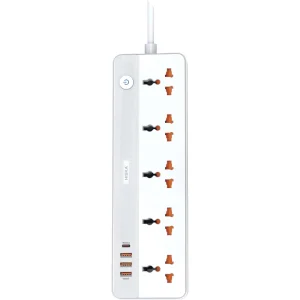 چند راهی برق هیسکا HISKA مدل CH-5517EU‎ با 5 سوکت و 4 پورت